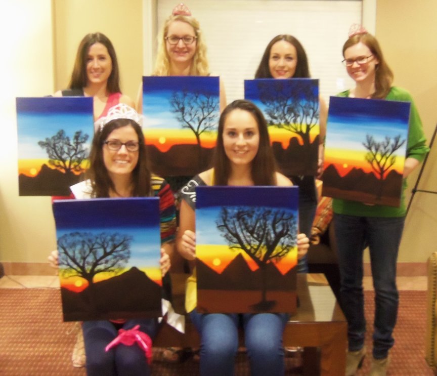 Bachelorette Party in Sedona Painting For Fun
