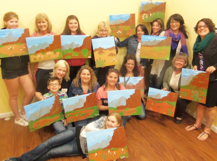 Sedona paint along with friends and familyy