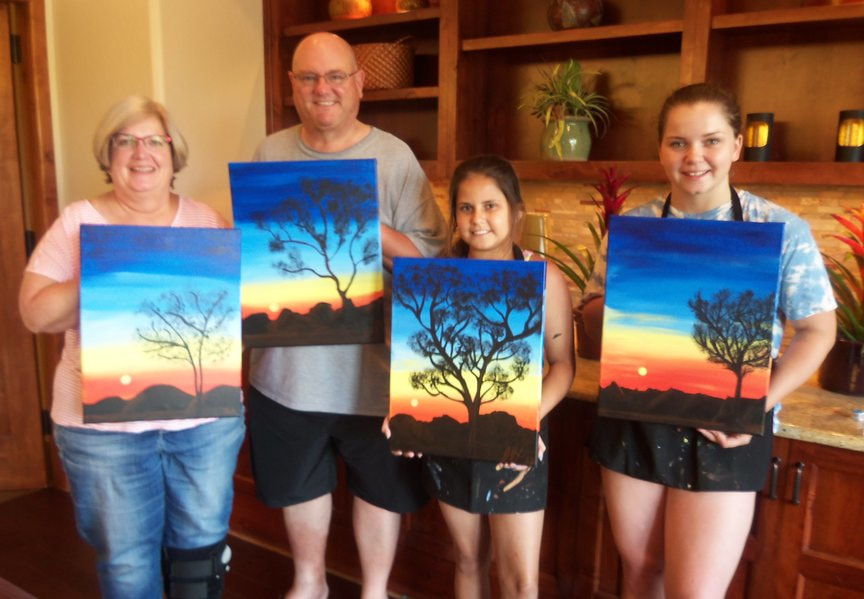 Family Vacation Entertainment with Paint Along For Fun in Sedona