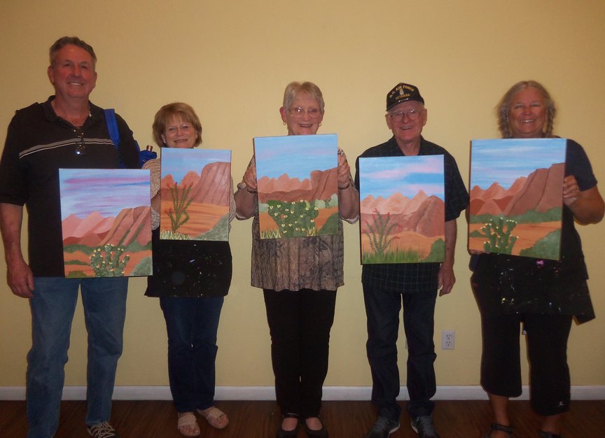 Painting a Sedona Landscape at a Paint Along For Fun Class
