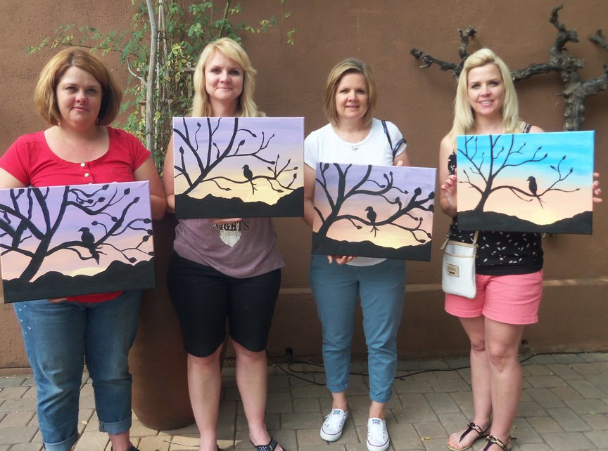 Sisters' Birthday Party at Vino Di Sedona with Paint Along For Fun