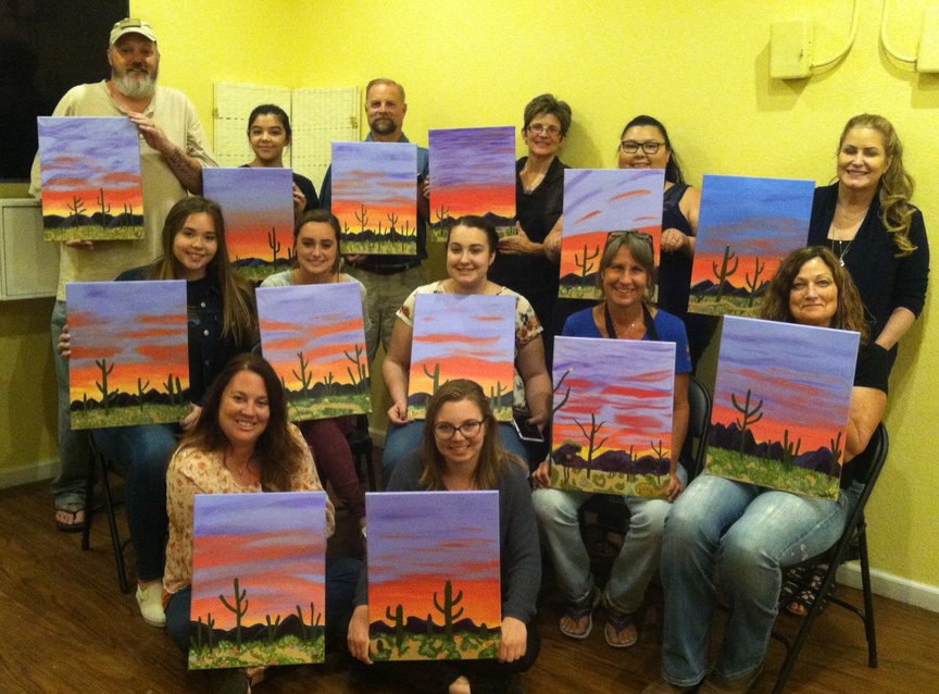 Group painting in Sedona