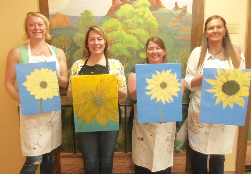 Friends from Nashville and Friends from Crested Butte all paint together in Sedona