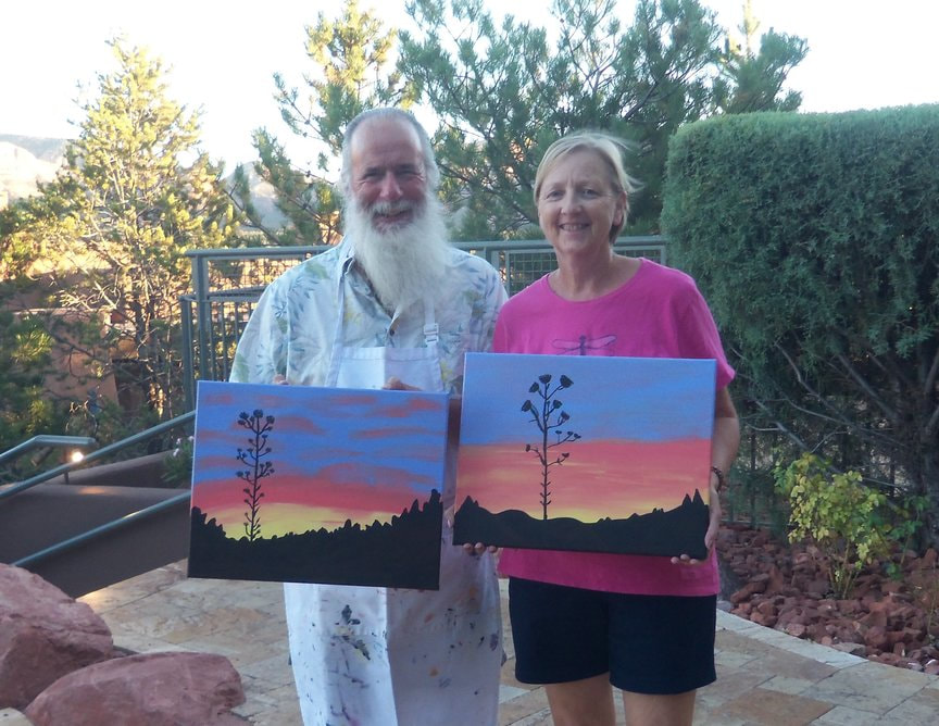 Painting a Sedona Sunset while vacationing
