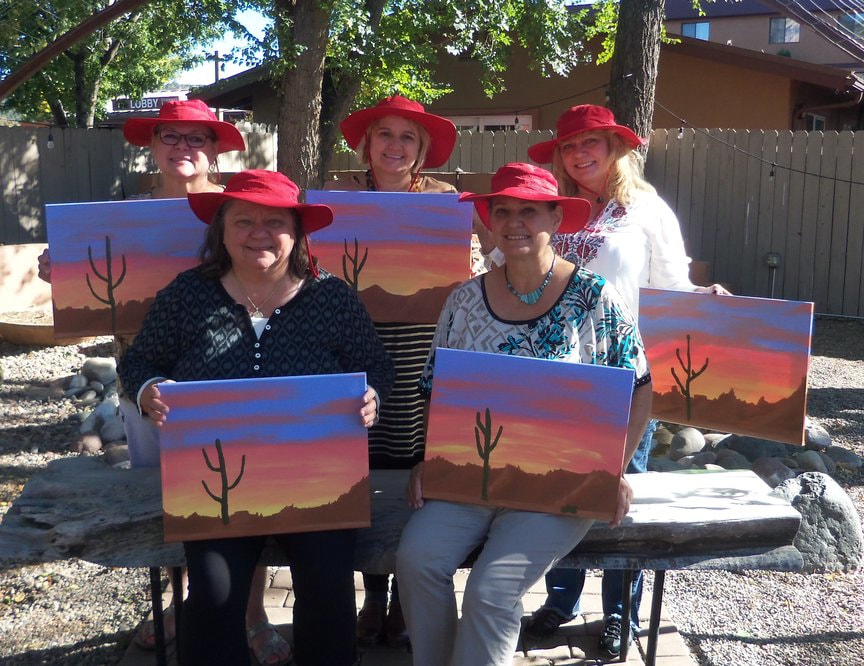 Sisters at Paint Along For Fun in Sedona