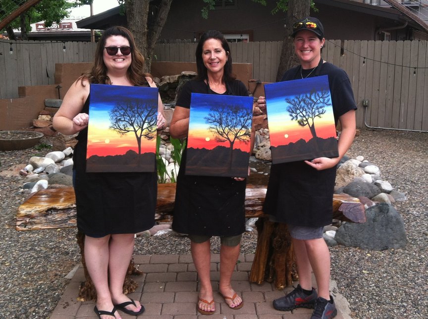 Having fun with painting brilliant skies in a Sedona landscape