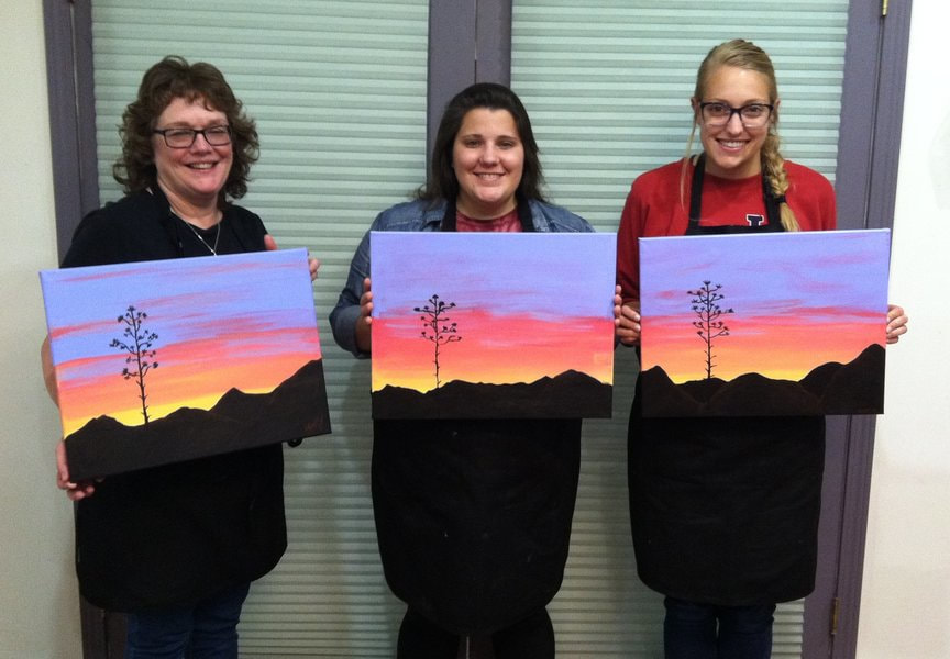 Painting Colorful Sunset Skies at Paint Along For Fun in Sedona
