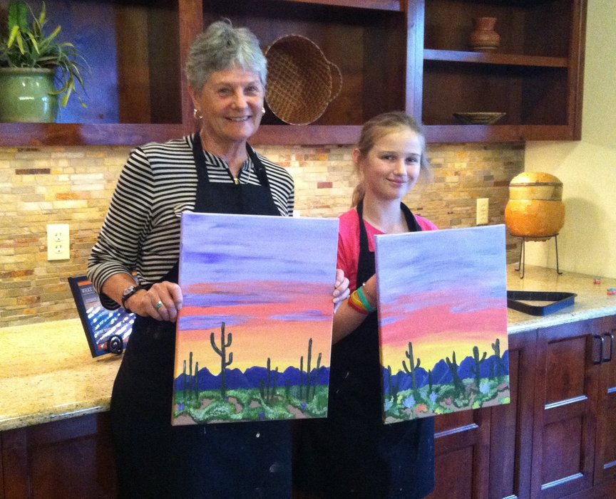 Painting with Paint Along For Fun at the Hyatt Pinon Pointe in Sedona
