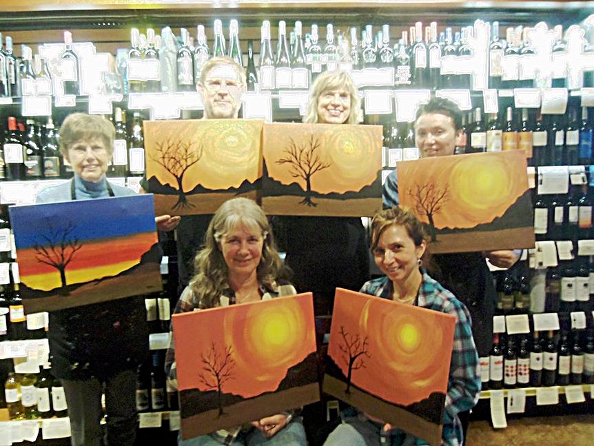 Painting at Vino Di Sedona with Paint Along For Fun