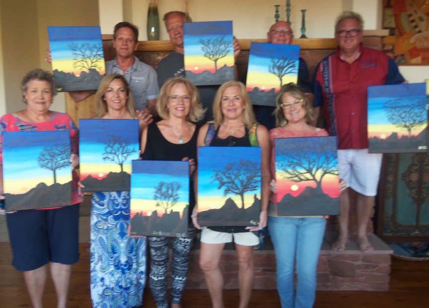 Birthday Celebration at Seven Canyons in Sedona with Paint Along For Fun