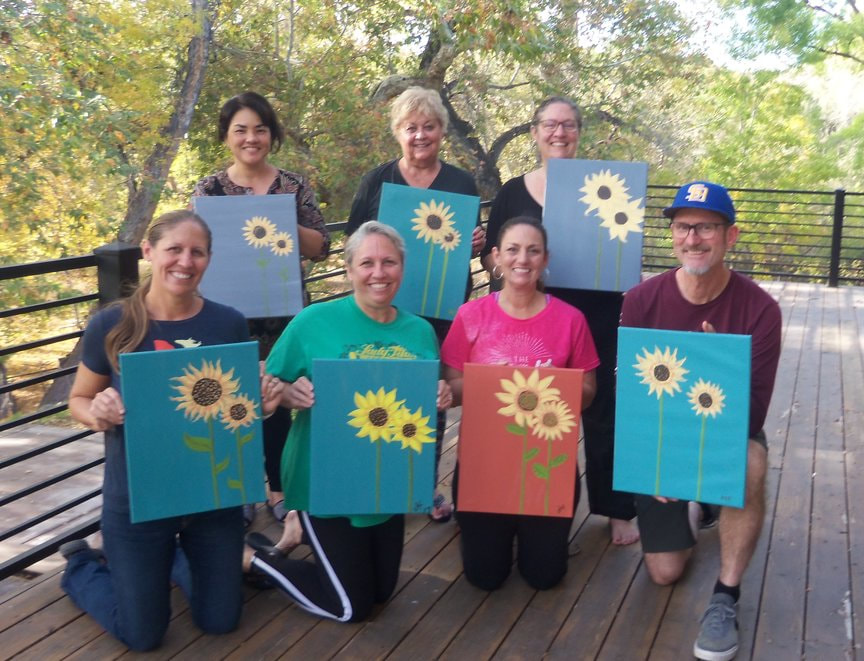 Painting in Sedona for a birthday get-together