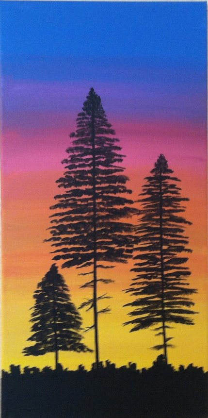 Stately Pine Trees at paint along in Sedona