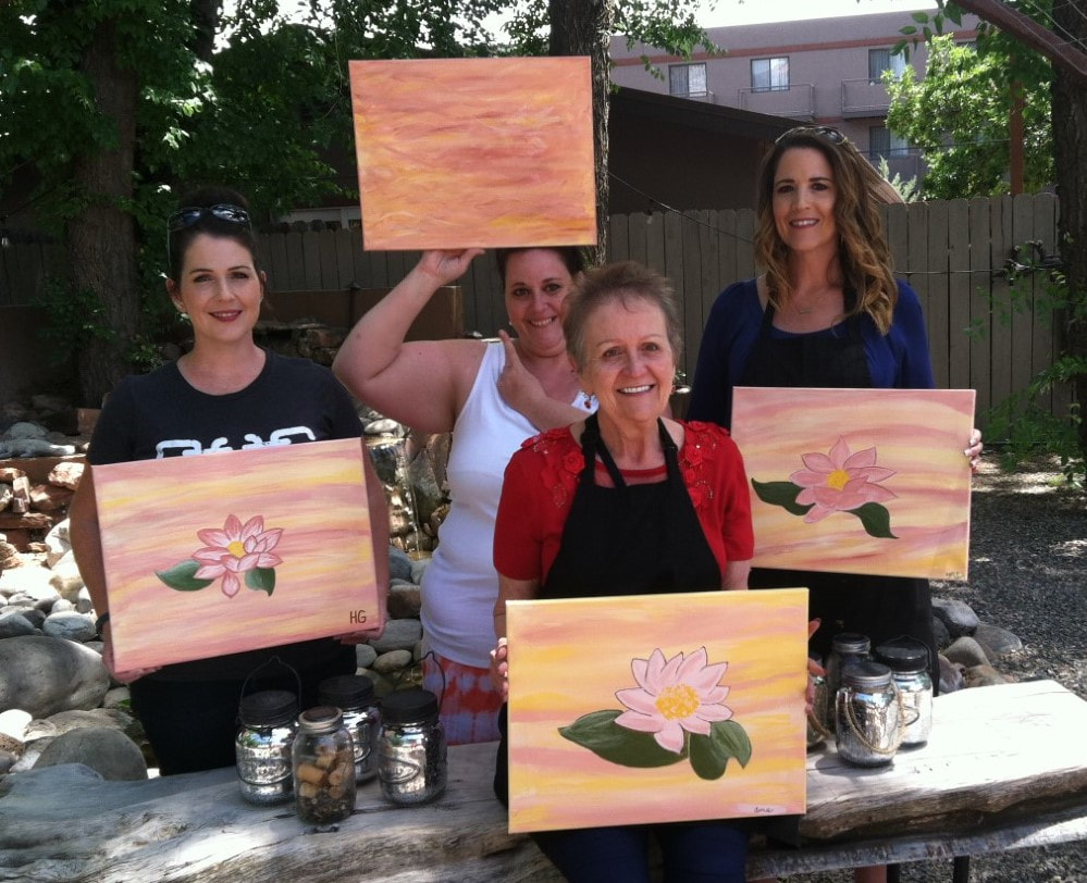Mother and daughters have a first-time experience with Paint Along For fun