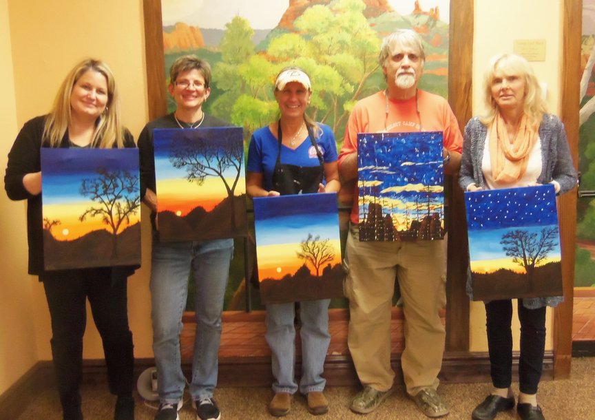 Painting for entertainment in Sedona