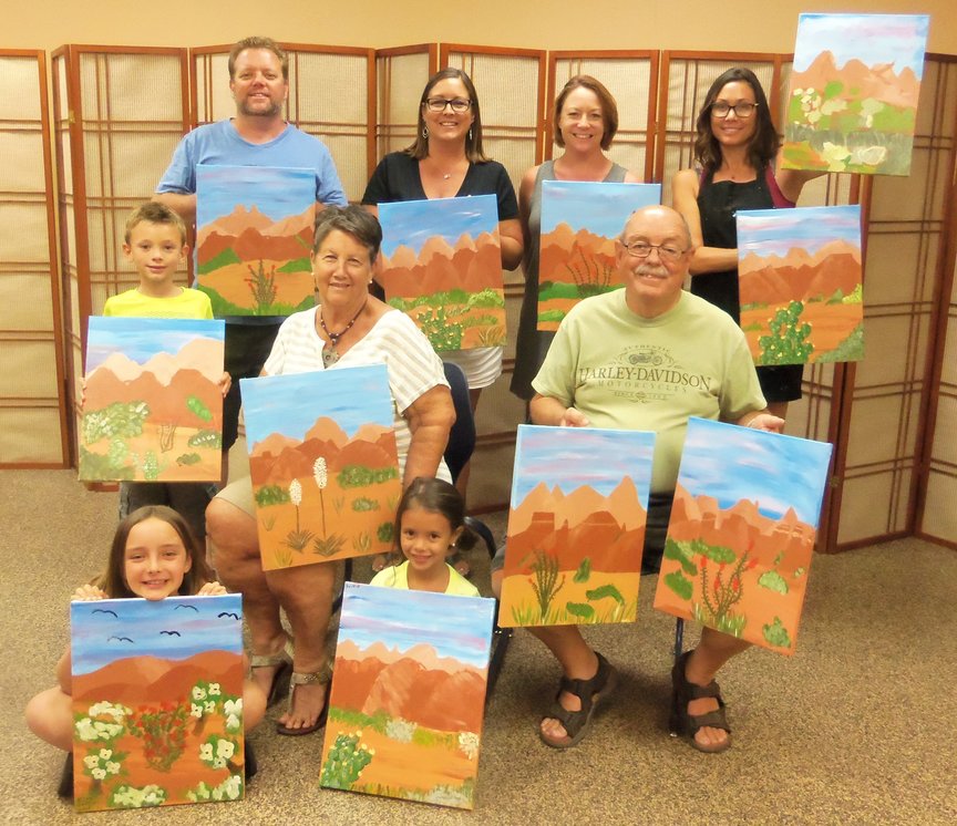The family that plays together, paints together.