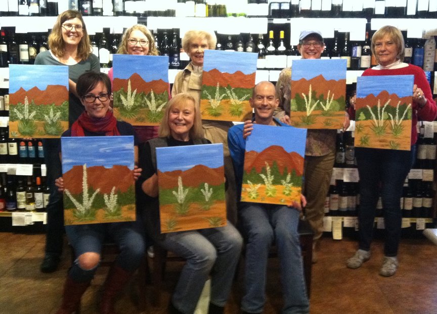 Painting with Paint Along For Fun on Saturday afternoon at Vino Di Sedona