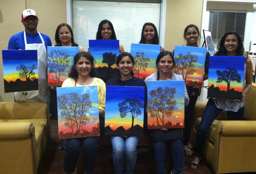 Group Painting with Paint Along For Fun in Sedona