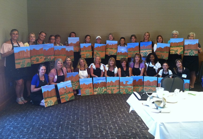 Paint Along For Fun at the Enchantmeent Resort in Sedona for a Corporate Event