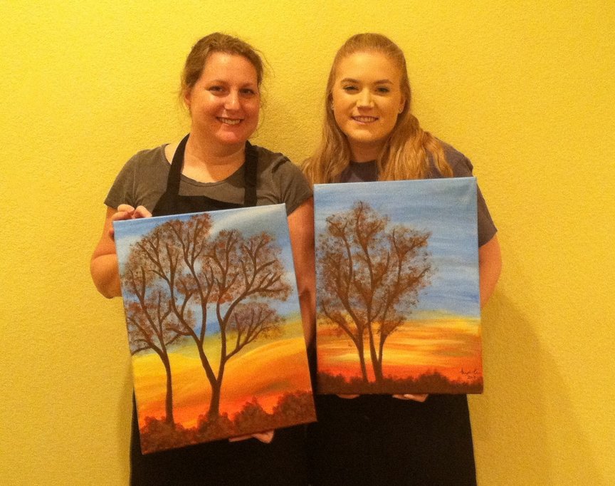 Mother and Daughter at Paint Along for Fun in Sedona
