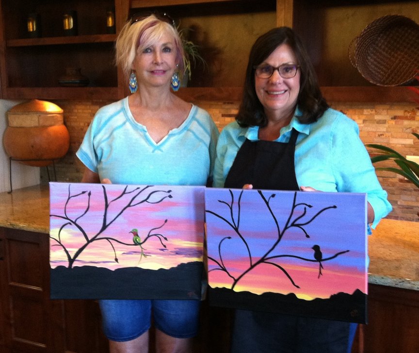 Social painting at the Hyatt Pinon Pointe with Paint Along For Fun