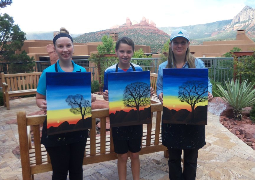 Every Monday afternoon, social painting at the Hyatt in Sedona