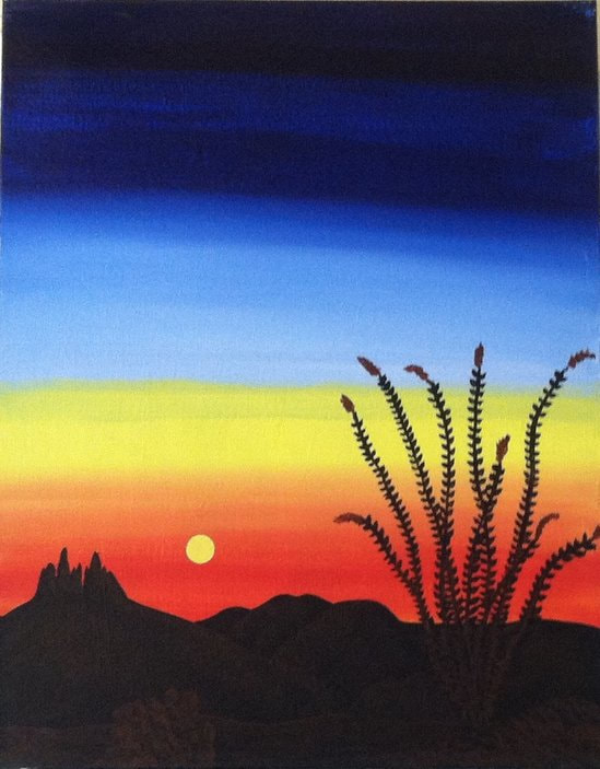 Landscape silhouettes at paint along in Sedona