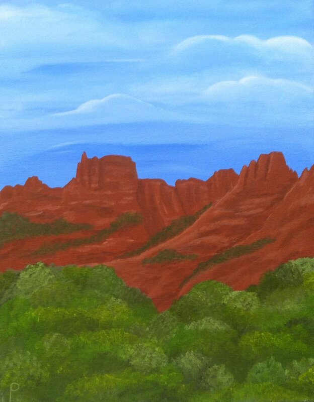 Red Rocks landscape at paint along in Sedona